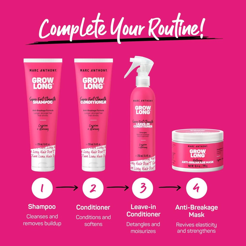 Marc Anthony Grow Long Leave-In Conditioner Spray & Detangler: The Ultimate Anti-Frizz Solution for Curly, Dry & Damaged Hair