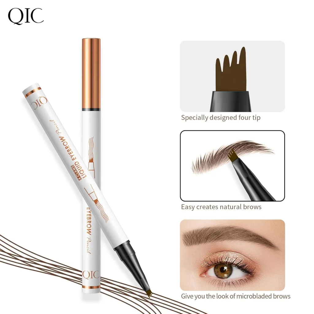 Achieve Perfect Brows with the 2 Pcs Microblading Eyebrow Pen – 2025 Upgraded Waterproof 4-Tip Pencil (06 Black Brown)
