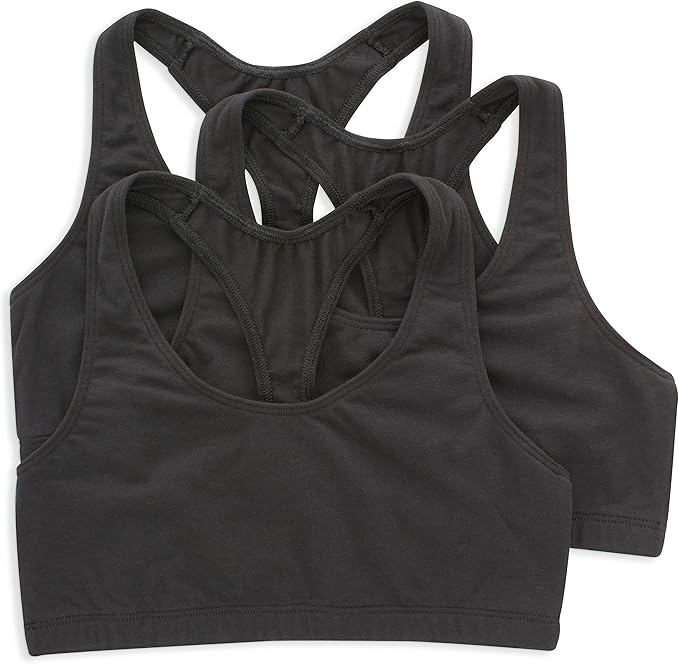 The Hanes Women's Racerback Cotton T-Back Bralette (3 Pack) is designed for women who want breathable comfort, gentle support, and irritation-free wear for everyday activities.Its soft cotton fabric and tag-free design make it especially appealing for sensitive skin and humid climates.