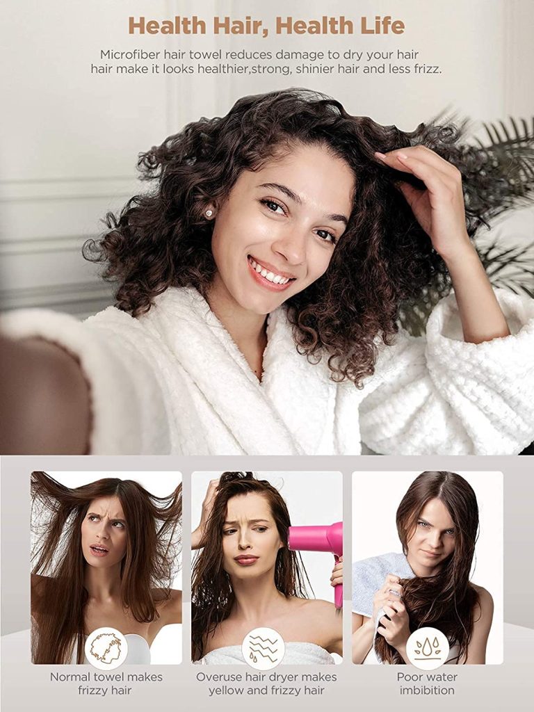 A lightweight microfiber hair towel designed to dry hair faster while minimizing frizz and breakage. Ideal for everyday use across all hair types.