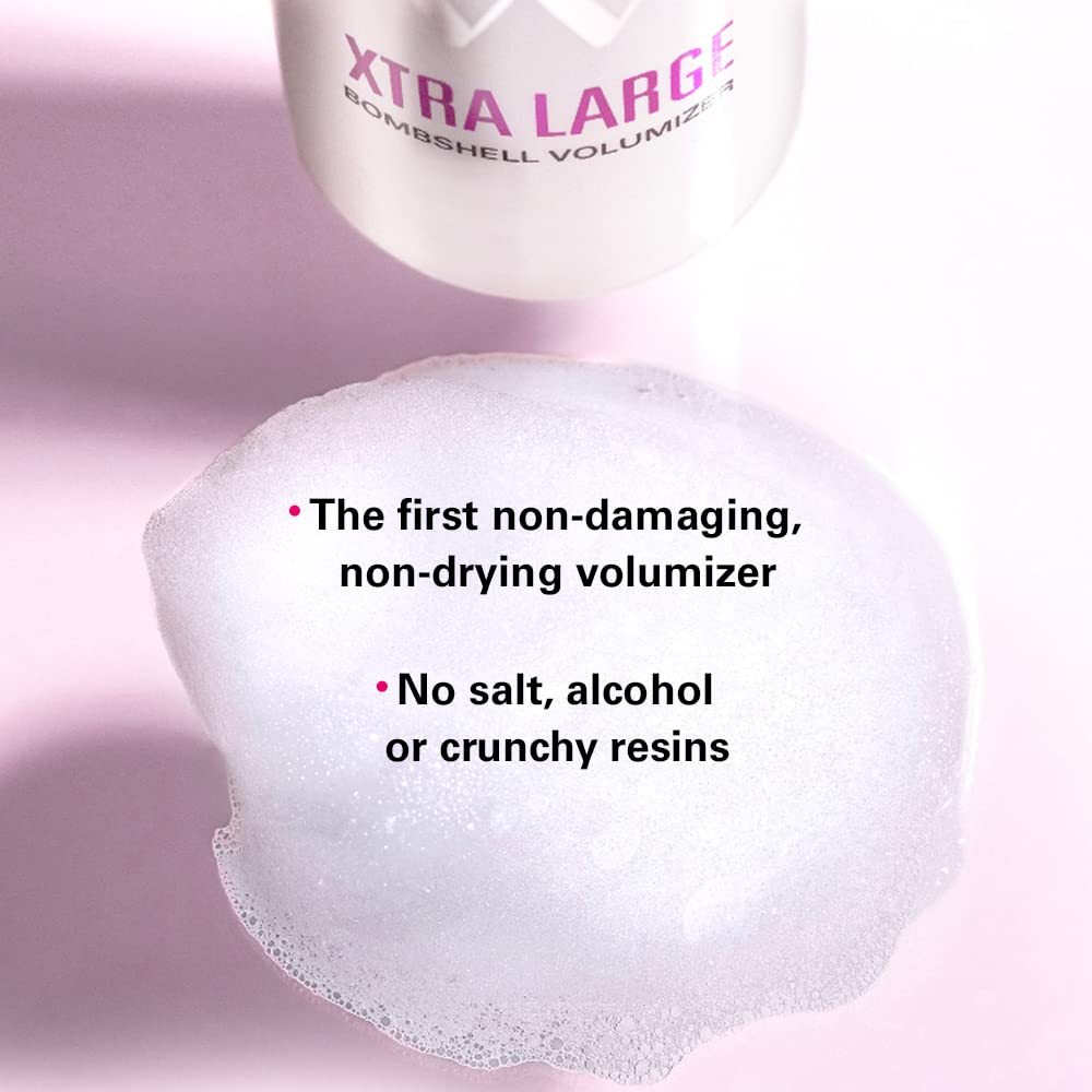 The COLOR WOW Xtra Large Bombshell Volumizer is a lightweight, alcohol-free foam designed to create long-lasting volume without stiffness or residue. Ideal for fine or flat hair, it delivers soft, touchable thickness that lasts all day.