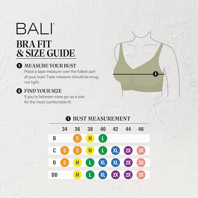 Bali Women’s Comfort Revolution Easylite Wireless T-Shirt Bra | Lightweight Wirefree Comfort
