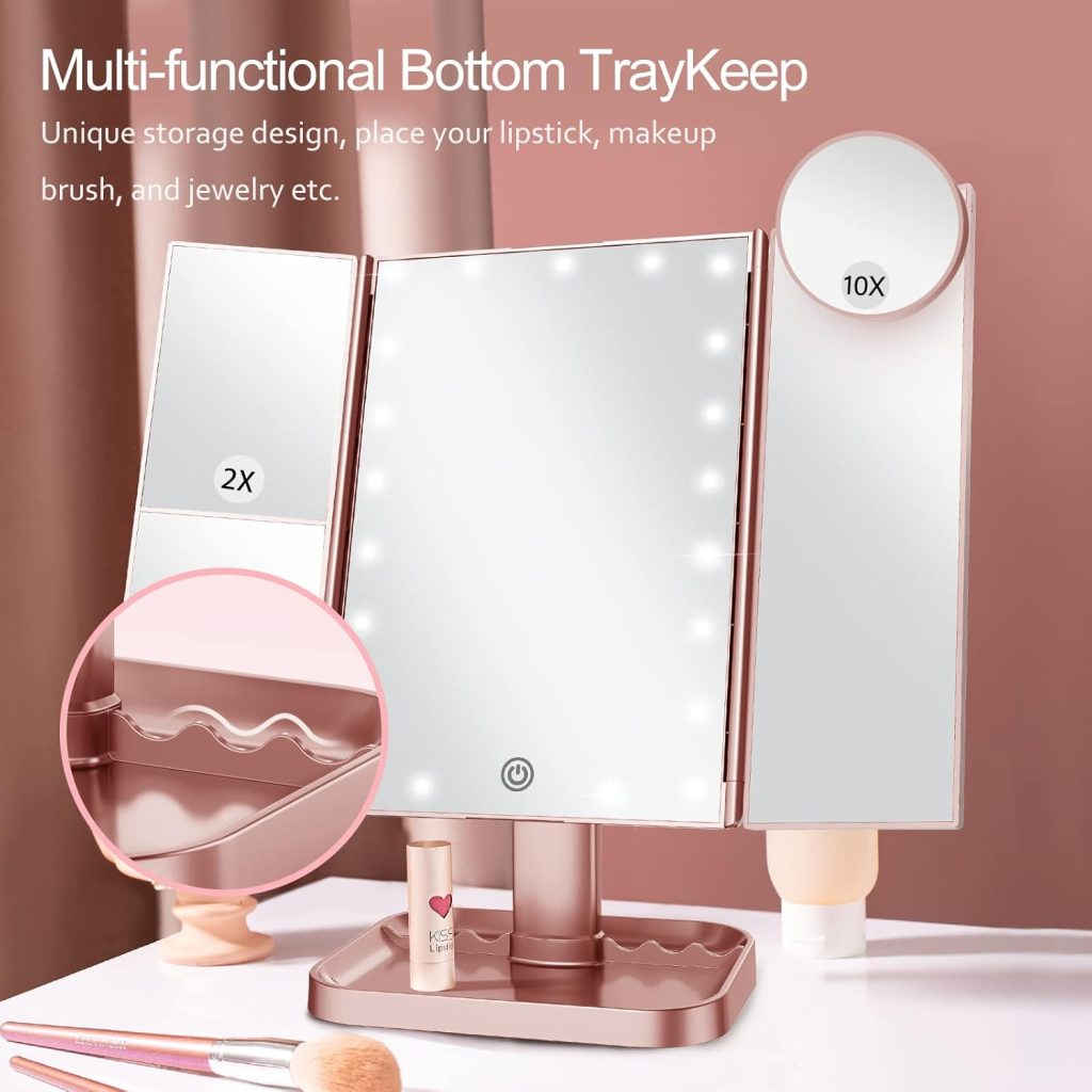 The HUONUL Lighted Makeup Mirror 10X/3X/2X is a portable vanity mirror designed for precision makeup application with adjustable lighting and touch control. After testing it myself, I found it especially helpful for detailed tasks like eyeliner, brow shaping, and skincare routines.