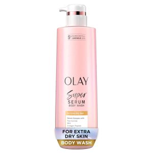 Soothe extra-dry, sensitive skin with Olay Super Serum Body Wash. 24-hour hydration, gentle cleansing, and a healthy glow—comfort you can feel.