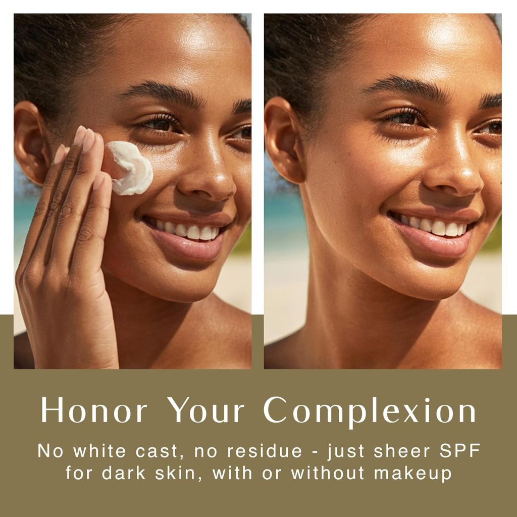 A lightweight SPF 30 sunscreen designed for melanin-rich skin that hydrates while protecting against daily sun exposure. Non-greasy, comfortable, and suitable for face and body use.