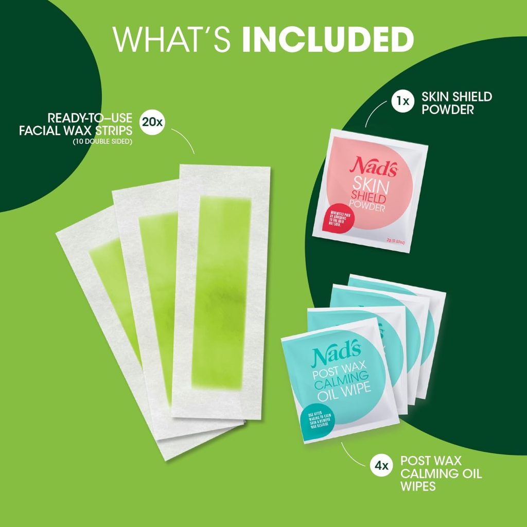 Nad's Facial Wax Strips are designed for quick, gentle facial hair removal—especially for women with sensitive skin. These ready-to-use strips promise salon-like smoothness without irritation or complicated prep.