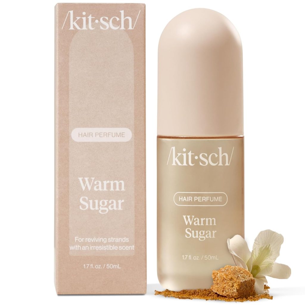 Kitsch Hair Perfume Warm Sugar is a lightweight hair fragrance designed to refresh strands between washes. With pink grapefruit and vanilla notes, it helps neutralize lingering odors while keeping hair smelling clean and feminine.