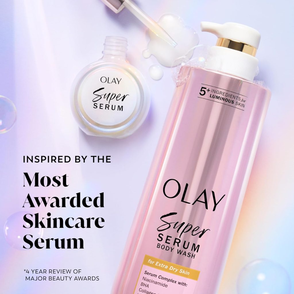 Soothe extra-dry, sensitive skin with Olay Super Serum Body Wash. 24-hour hydration, gentle cleansing, and a healthy glow—comfort you can feel.