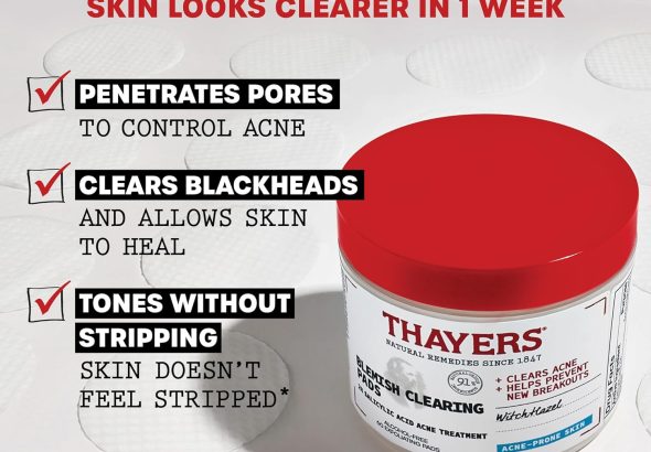 Clear Breakouts Gently with Thayers Acne Pads