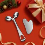 Yeamon Gua Sha Facial Tools and Face Roller Set, Facial Massage Tool for Women’s Skincare Routine,Cooling Stainless Steel Face Sculpting Eyes Roller Guasha for Daily Use or Self-Care Gift for Women