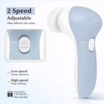 COSLUS Facial Cleansing Brush Silicone Face Scrubber: 2 in1 FBS-D Electric Exfoliating Massage Device Waterproof Deep Cleaning Exfoliation Rotating Spa Machine - Electronic Skin Care Wash Clean System