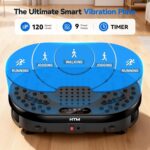 Vibration Plate Exercise Machine with 120 Speed Levels, 9 Program Modes and Remote Control - 15 Min Timer, 300 lbs Capacity Vibrate Stand Shake Board for Full Body Workout, Fat Burner and Toning