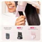 Blow Dryer with Comb, TYMO AIRHYPE Compact 200 Million lonic Hair Dryer with Diffuser, Fast Dry Pink Blow Dryer for Women 110,000RPM Portable Hairdryer for Curly Hair, 4 Temps & 2 Speeds