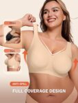 Bras for Women Supportive Wireless Push Up Bra Full Coverage No Underwear Seamless Plus Size for Older Women