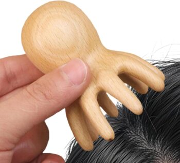 ZenTouch Wooden Head Massager – Stress-Relief Scalp Tool
