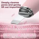 2 in 1 Electric Face Scrubber Silicone Facial Cleansing Brush, Exfoliator Scrubber & Skin Spatula Pore Cleaner Blackhead Remover Tools, Waterproof Face Brush Exfoliating Deep Cleaning Massager, Pink