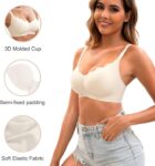Womens Seamless T-Shirt Bras 3 Pack Wireless Comfy Jelly Bra, Full Coverage Bralette No Show Under Clothes