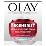 Olay Face Moisturizer, Regenerist Micro-Sculpting Cream for Women, Fragrance-Free - Anti-Aging, Anti-Wrinkle, Firming Skin Care - Triple Collagen Cream, Peptide, Hyaluronic Acid, Niacinamide, 1.7oz