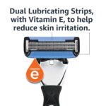 Amazon Basics 5-Blade MotionSphere Men's Razor with Dual Lubrication and Precision Trimmer, 17 Piece Set, 1 Handle & 16 Cartridges, Black