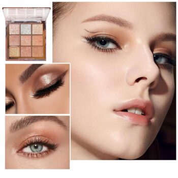 K’APEINE Shimmer Eyeshadow Palette – Waterproof Nude Glitter