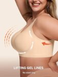 Bras for Women Supportive Wireless Push Up Bra Full Coverage No Underwear Seamless Plus Size for Older Women