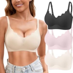 ComfyWear Seamless T-Shirt Bra 3-Pack – Wireless Full Coverage Bralette