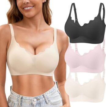 ComfyWear Seamless T-Shirt Bra 3-Pack – Wireless Full Coverage Bralette