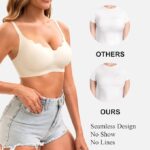 Womens Seamless T-Shirt Bras 3 Pack Wireless Comfy Jelly Bra, Full Coverage Bralette No Show Under Clothes