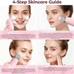 2 in 1 Electric Face Scrubber Silicone Facial Cleansing Brush, Exfoliator Scrubber & Skin Spatula Pore Cleaner Blackhead Remover Tools, Waterproof Face Brush Exfoliating Deep Cleaning Massager, Pink