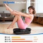 Vibration Plate Exercise Machine with 120 Speed Levels, 9 Program Modes and Remote Control - 15 Min Timer, 300 lbs Capacity Vibrate Stand Shake Board for Full Body Workout, Fat Burner and Toning