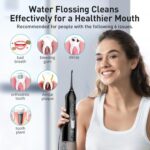 COSLUS Water Dental Flosser Teeth Pick: Portable Cordless Oral Irrigator 300ML Rechargeable Travel Irrigation Cleaner IPX7 Waterproof Electric Flossing Machine for Teeth Cleaning C20(F5020E)