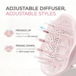 Blow Dryer with Comb, TYMO AIRHYPE Compact 200 Million lonic Hair Dryer with Diffuser, Fast Dry Pink Blow Dryer for Women 110,000RPM Portable Hairdryer for Curly Hair, 4 Temps & 2 Speeds