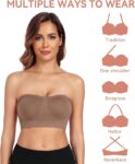 OBICUM Strapless Bras for Women Comfortable Non-Slip Silicone Bandeau Bra Seamless Tube to Bra