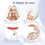 Facial Massager,7 Color LED Light Therapy for Face and Neck,Portable Beauty Skin Care Tools