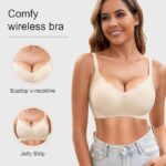 Womens Seamless T-Shirt Bras 3 Pack Wireless Comfy Jelly Bra, Full Coverage Bralette No Show Under Clothes