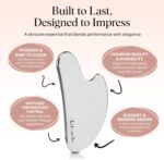 Kitsch Stainless Steel Gua Sha Facial Tools - Guasha Tool for Face, Face Sculpting Tool, Jawline Shaper, Double Chin Reducer, Body Gua Sha Tools, Lymphatic Drainage Massager, Facial Skin Care - Silver
