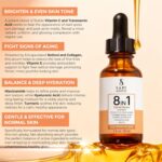 Sapi Anito 8in1, Face Serum Vitamin C, Niacinamide, Collagen, Kojic Acid, Turmeric, Vitamin E, Hyaluronic Acid, Retinol, Skin Care, Facial Moisturizer, Hydrating Serum, Targets Wrinkles,1 fl oz.