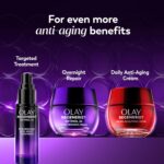 Olay Retinol Night Cream for Women, Anti-Aging Face Moisturizer, Fragrance-Free, Gift for Women, Non Greasy - Anti-Wrinkle, Hydrating Skin Care - Triple Collagen Cream, Peptide, Niacinamide, 1.7oz