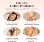 Kitsch Stainless Steel Gua Sha Facial Tools - Guasha Tool for Face, Face Sculpting Tool, Jawline Shaper, Double Chin Reducer, Body Gua Sha Tools, Lymphatic Drainage Massager, Facial Skin Care - Silver