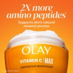 Olay Vitamin C MAX Face Moisturizer, Brightening Cream for Women, Hydrating, Evens Tone, Dark Spot & Hyperpigmentation Reduction, Glowing Skin Care - Niaciniamide, Peptides 1.7 Oz