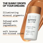 Pacifica Sunny Glow Liquid Bronzer Drops – Vitamin C & Glycolic Acid Infused Face & Cheek Makeup for Instant Sun-Kissed Glow