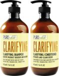 Clarifying Shampoo and Conditioner Set - Sulfate Free Hair Care Products for Women and Men - Deep Cleansing for Oily Scalp - Ideal for Swimmers - 16 Fl Oz (Set of 2)