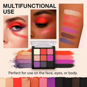 K’APEINE 9-Color Eyeshadow Palette – Matte & Shimmer Purple-Red