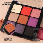 K’APEINE 9-Color Eyeshadow Palette – Matte & Shimmer Blendable Shades for Daily, Party, Cosplay & Stage Makeup (Purple-Red)