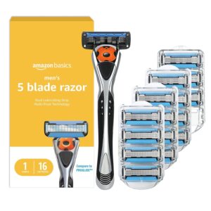 Amazon Basics 5-Blade Men’s Razor – Smooth Shave, Fewer Irritations