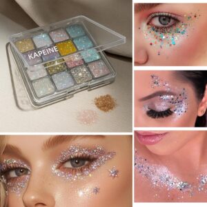 K’APEINE 16-Color Eyeshadow Palette – Glitter, Shimmer & Waterproof