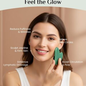 Rena Chris Jade Gua Sha Tool for Face Sculpting & Puffiness