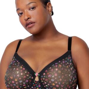Curvy Couture Women’s Sheer Mesh Full-Coverage Underwire Bra