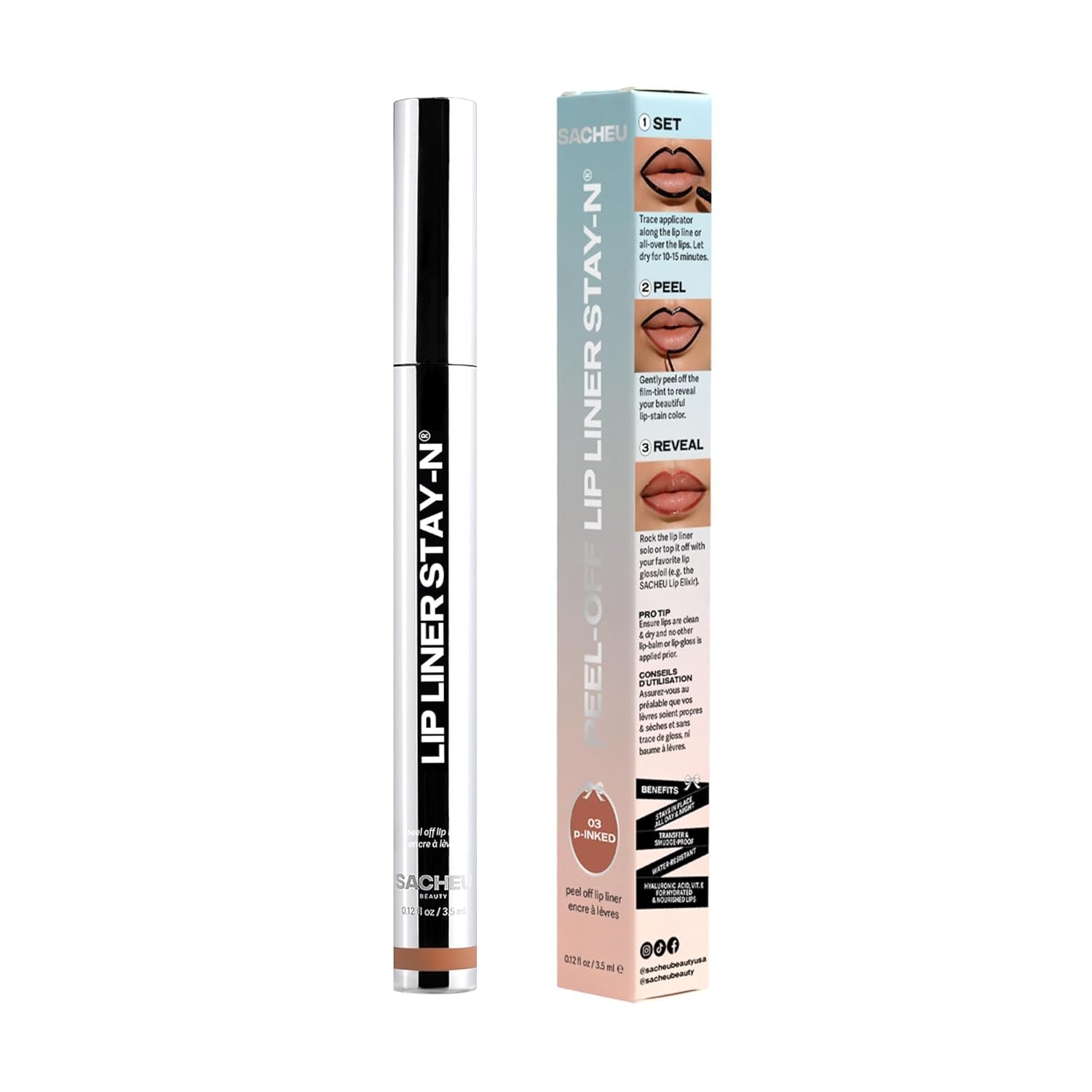 sacheu lip liner stay-n peel off lip stain review